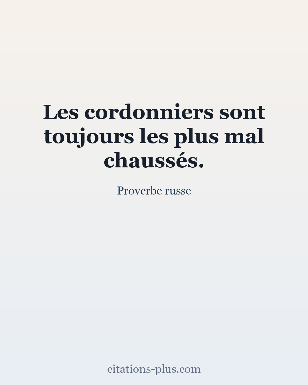 Carte Premium clair — Proverbe russe