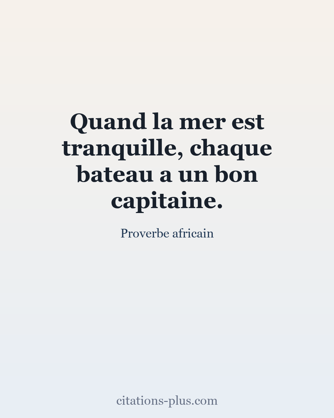 Carte Premium clair — Proverbe africain
