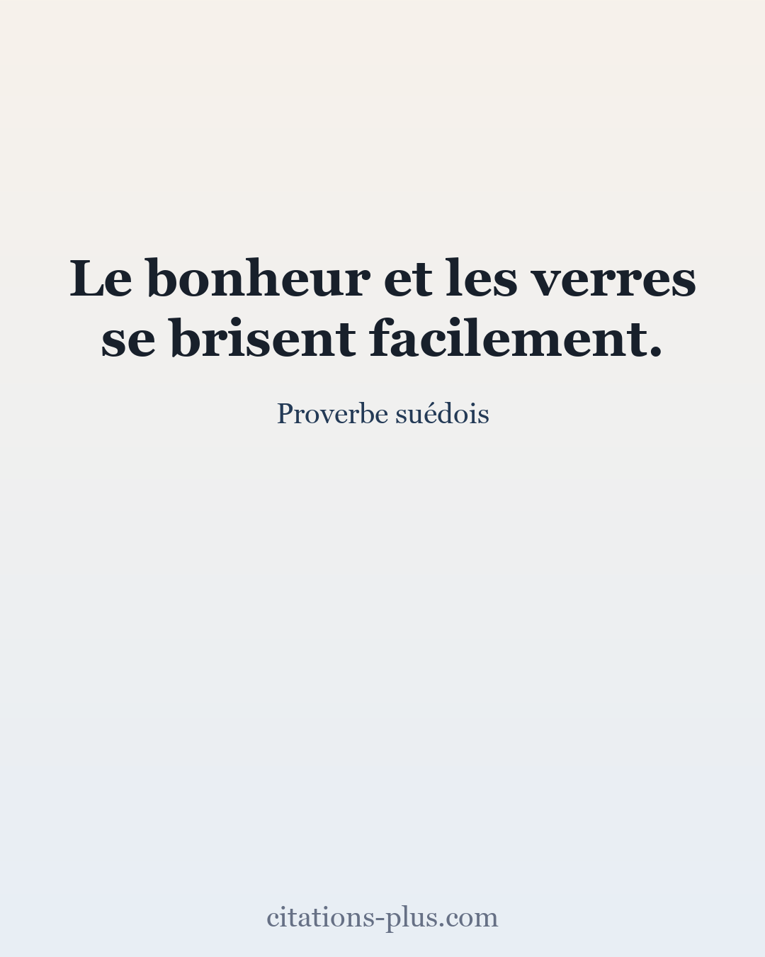 Carte Premium clair — Proverbe suédois