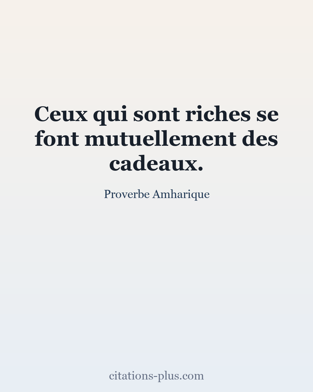 Carte Premium clair — Proverbe Amharique