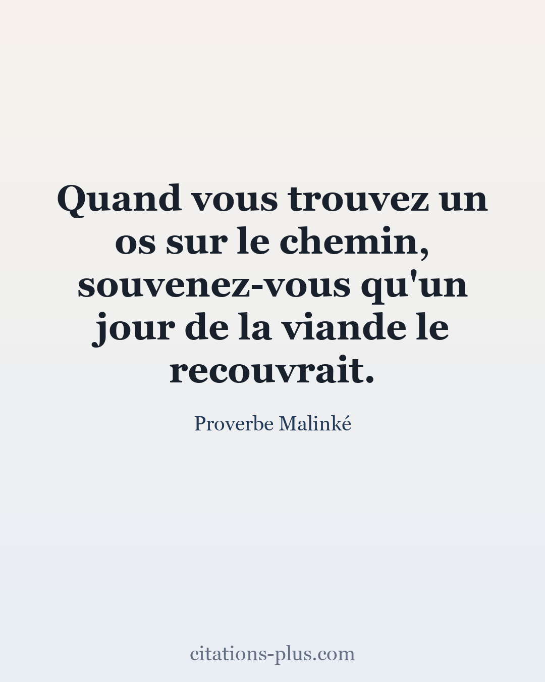 Carte Premium clair — Proverbe Malinké