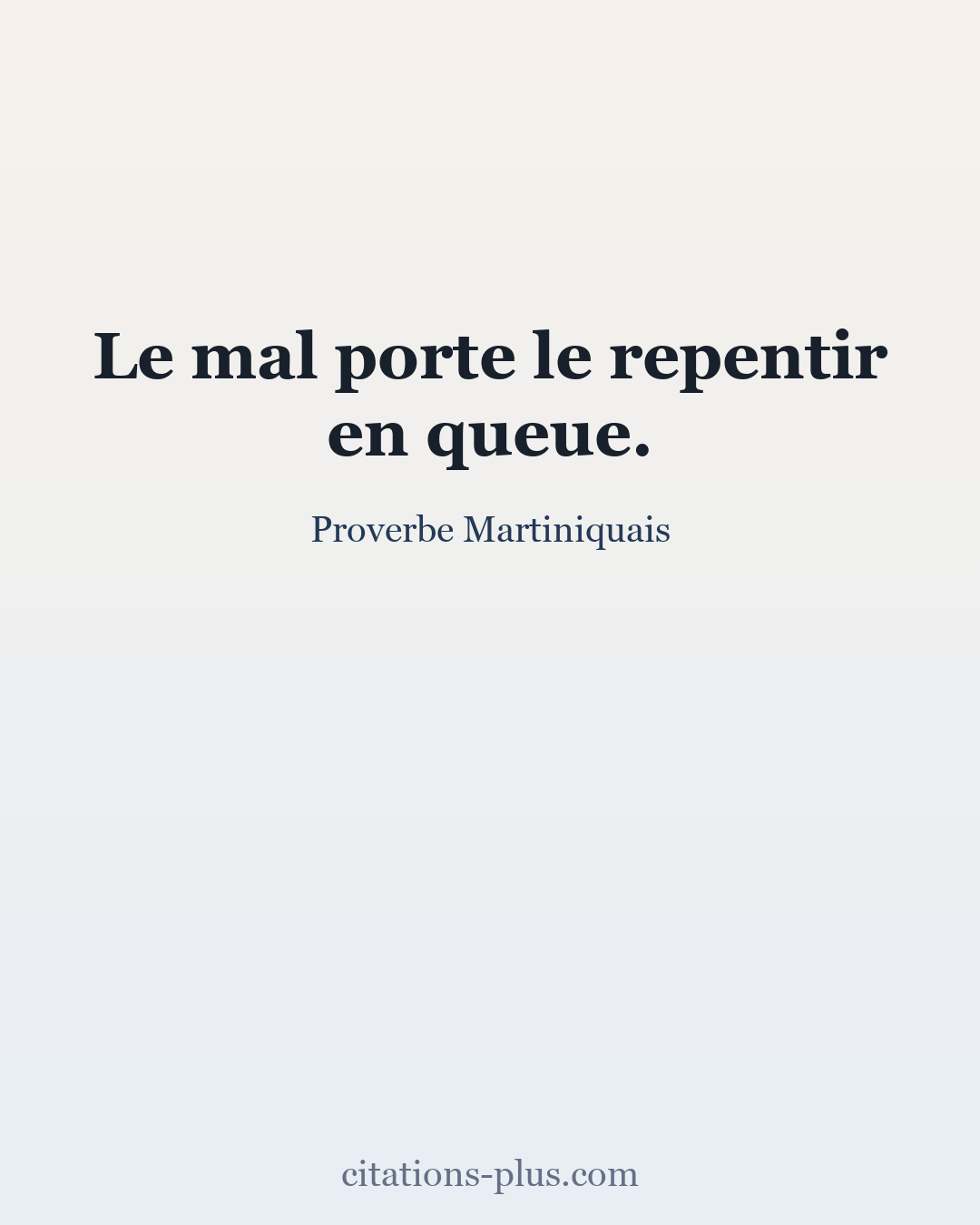 Carte Premium clair — Proverbe Martiniquais