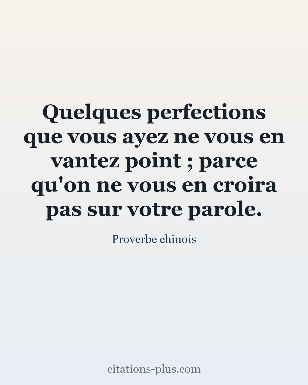 Carte Premium clair — Proverbe chinois