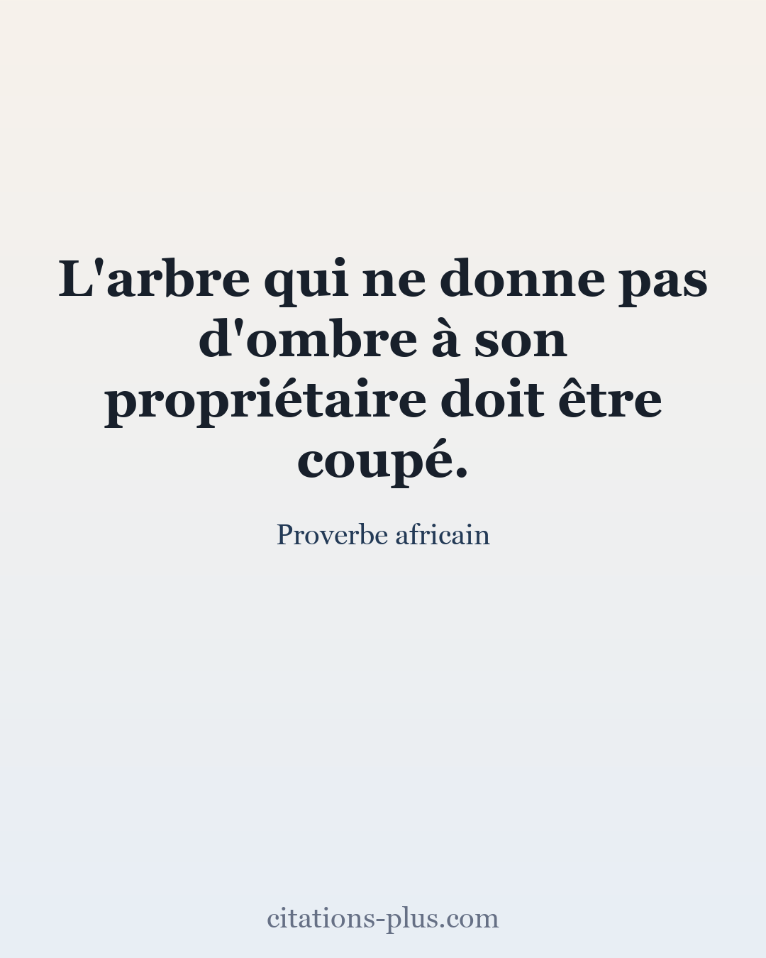 Carte Premium clair — Proverbe africain