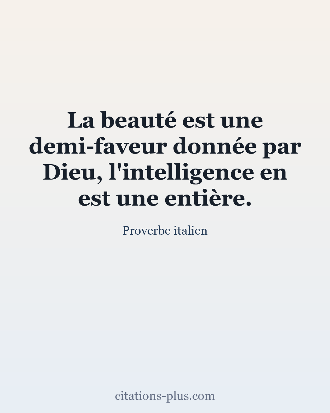 Carte Premium clair — Proverbe italien