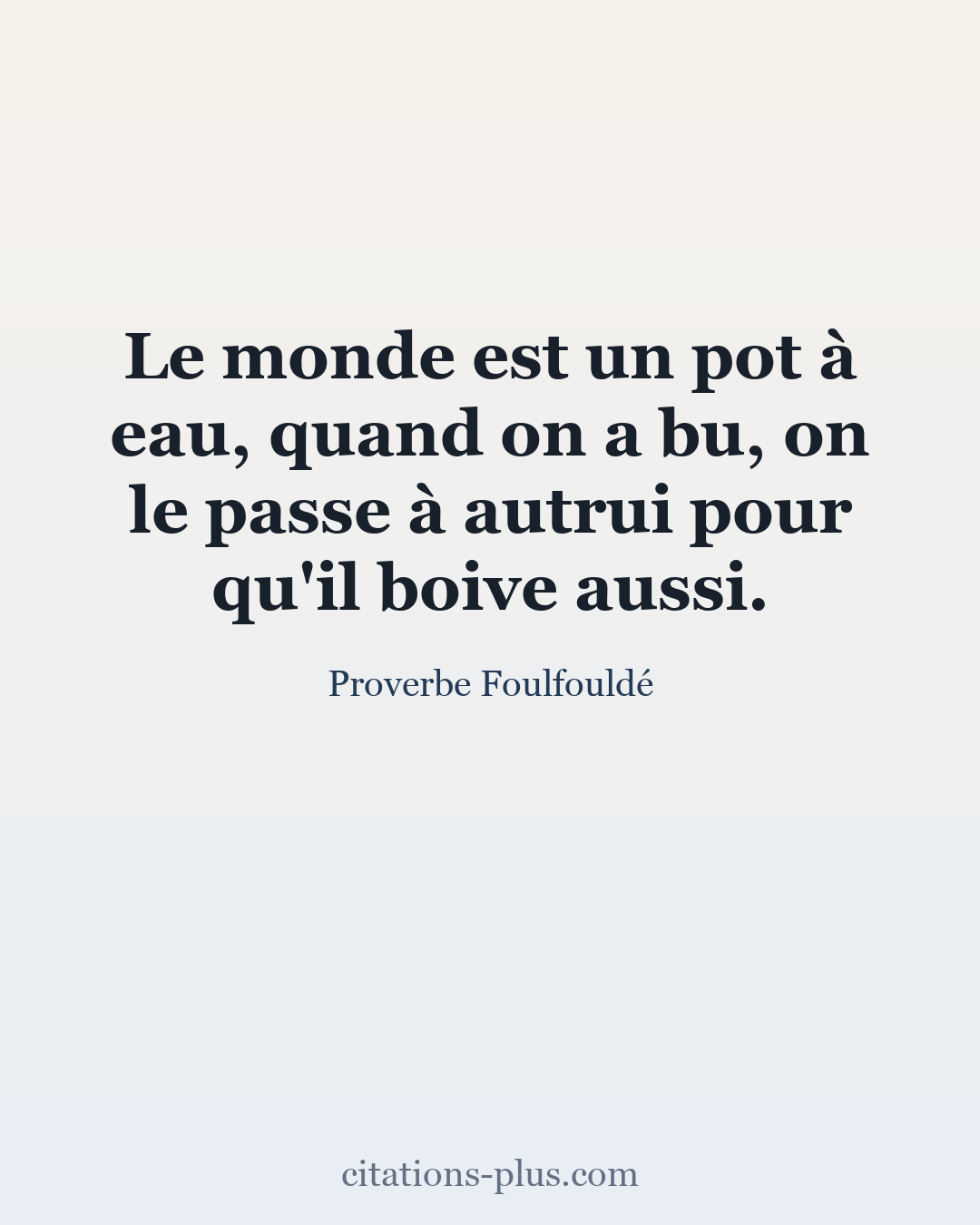 Carte Premium clair — Proverbe Foulfouldé