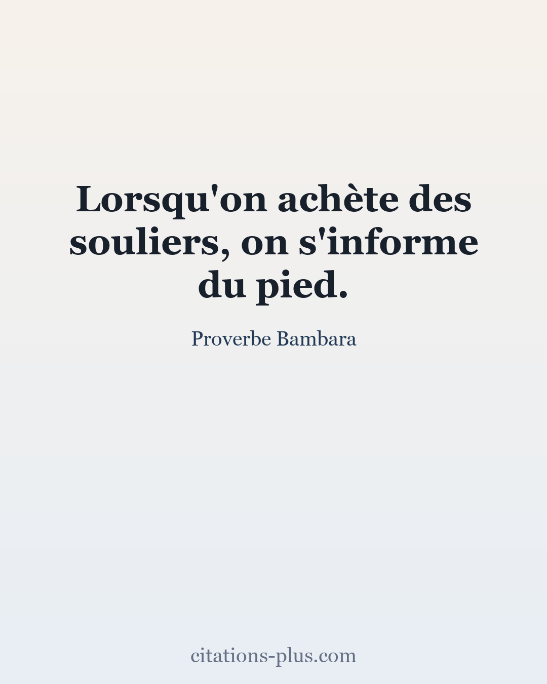 Carte Premium clair — Proverbe Bambara