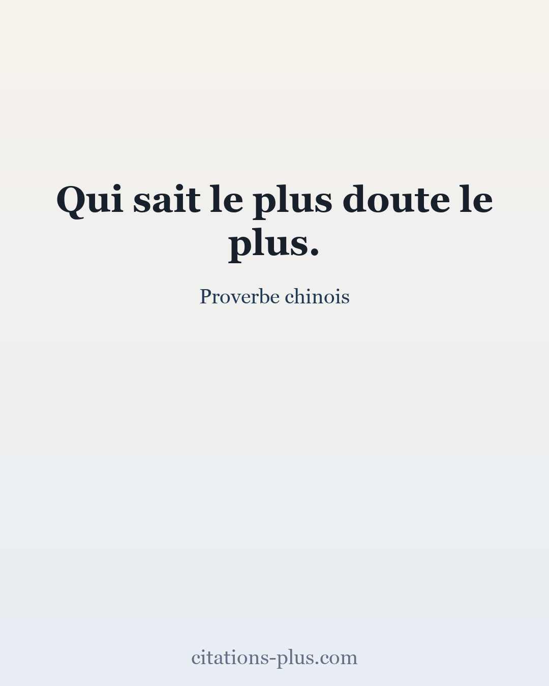 Carte Premium clair — Proverbe chinois