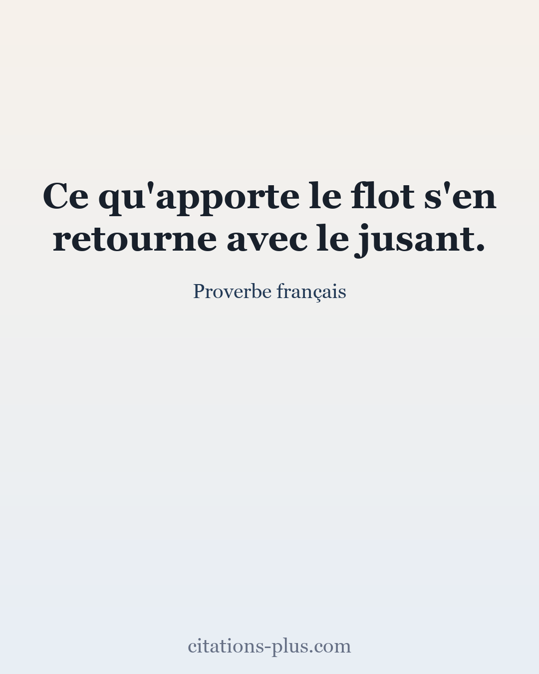 Carte Premium clair — Proverbe français