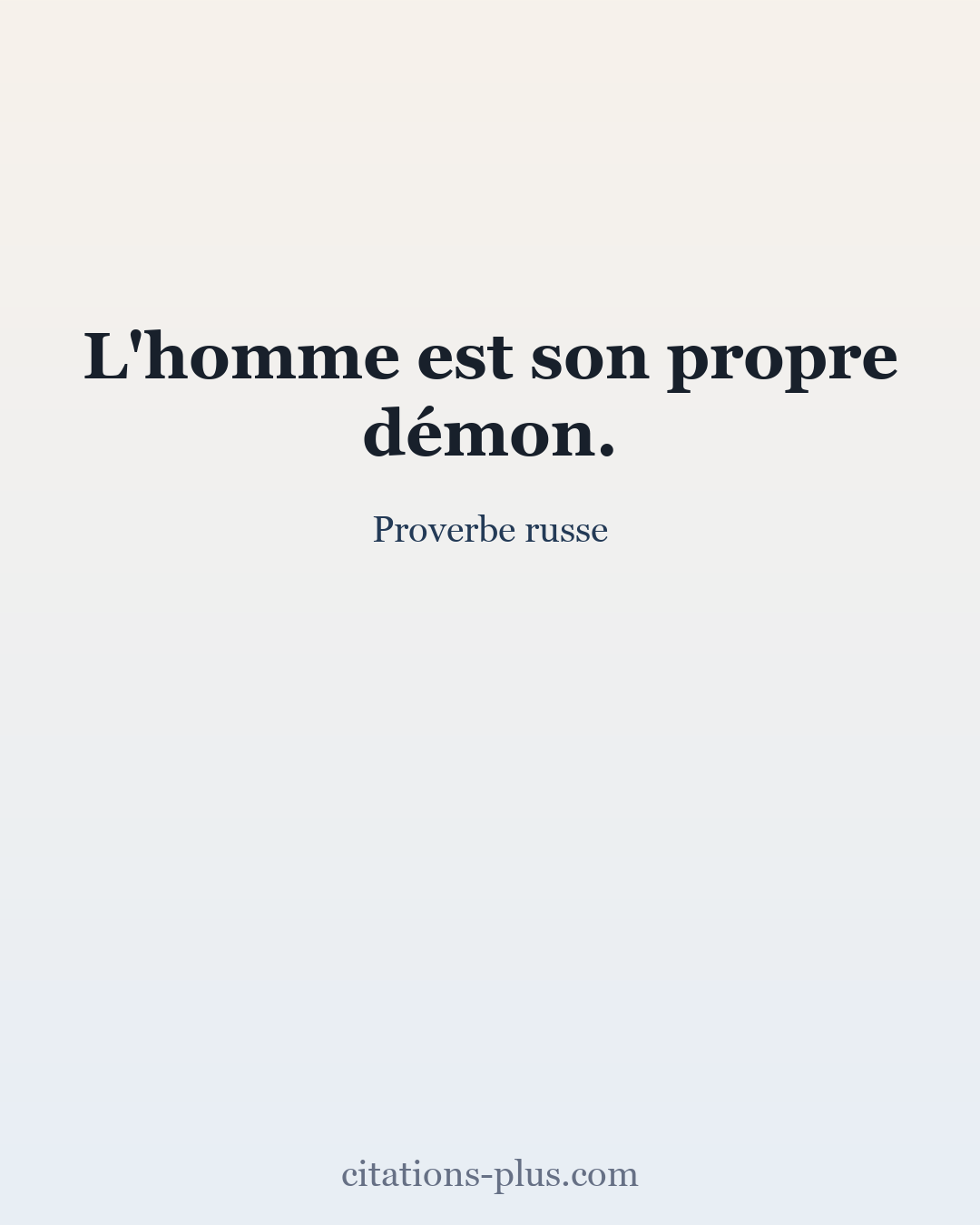 Carte Premium clair — Proverbe russe