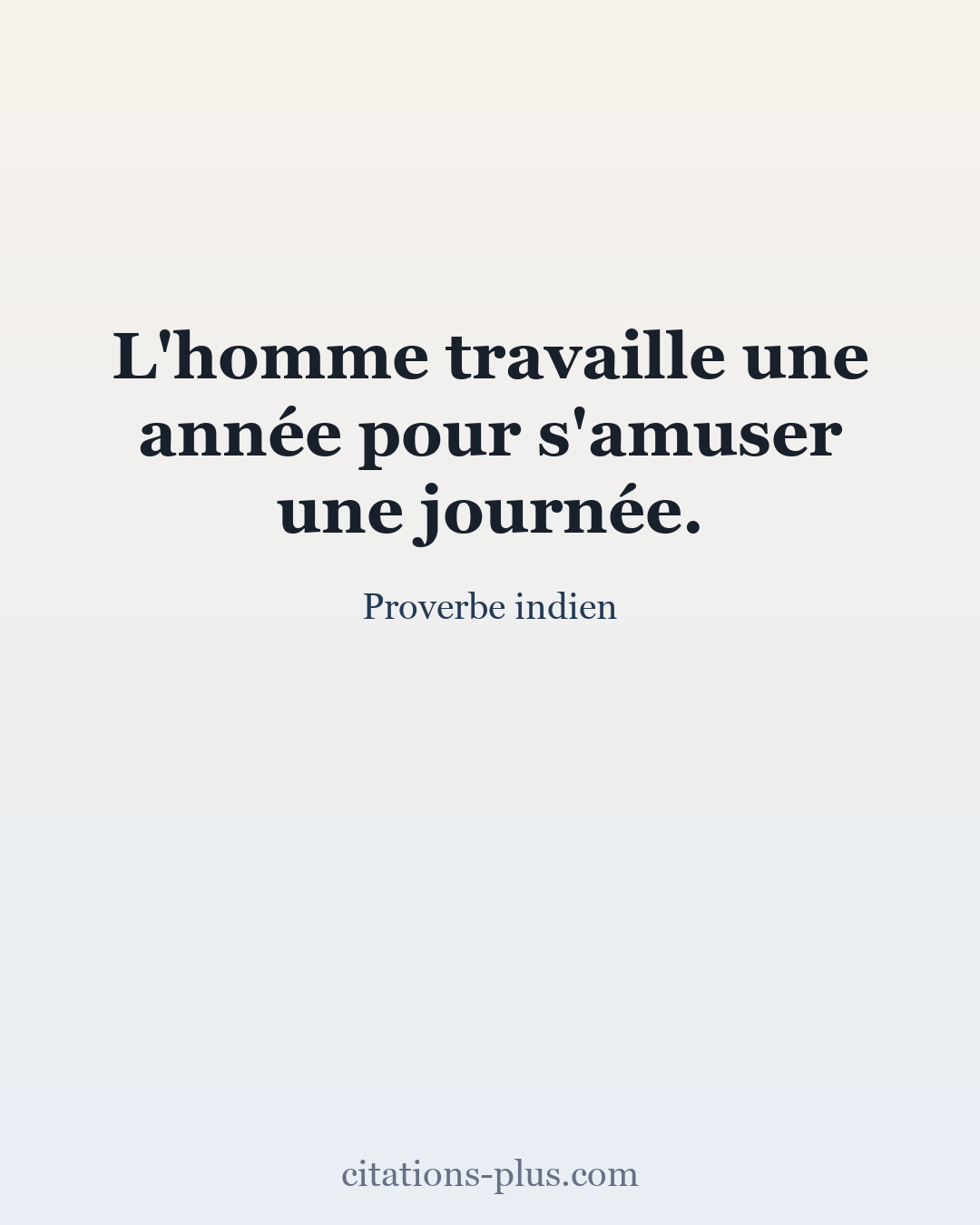 Carte Premium clair — Proverbe indien