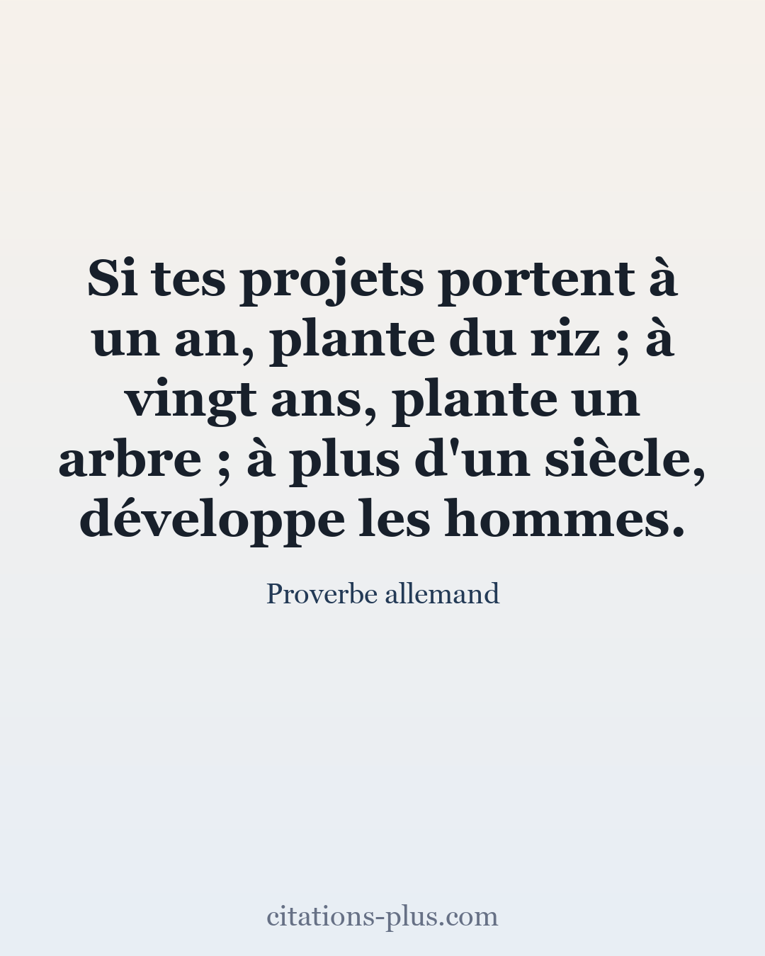 Carte Premium clair — Proverbe allemand