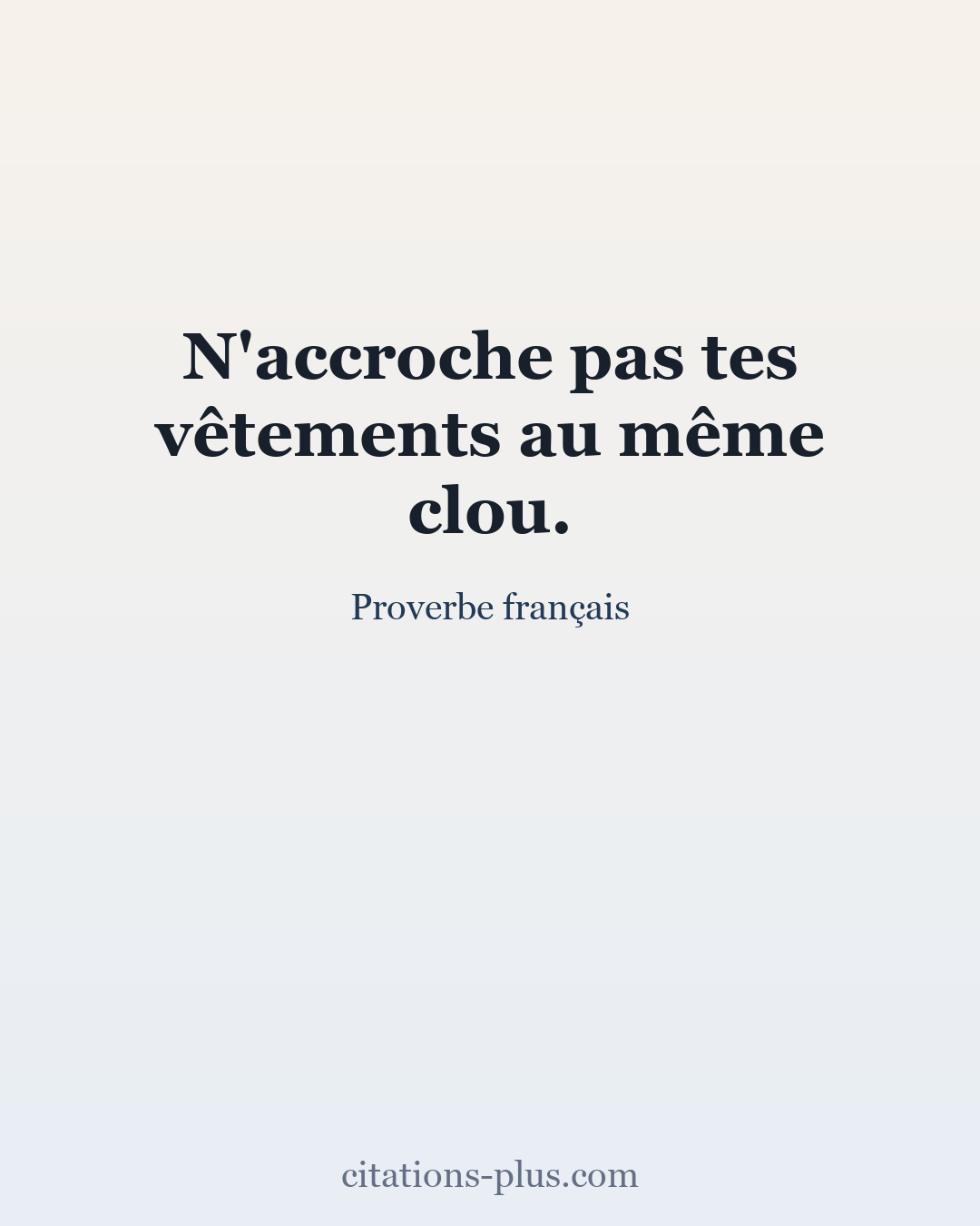 Carte Premium clair — Proverbe français
