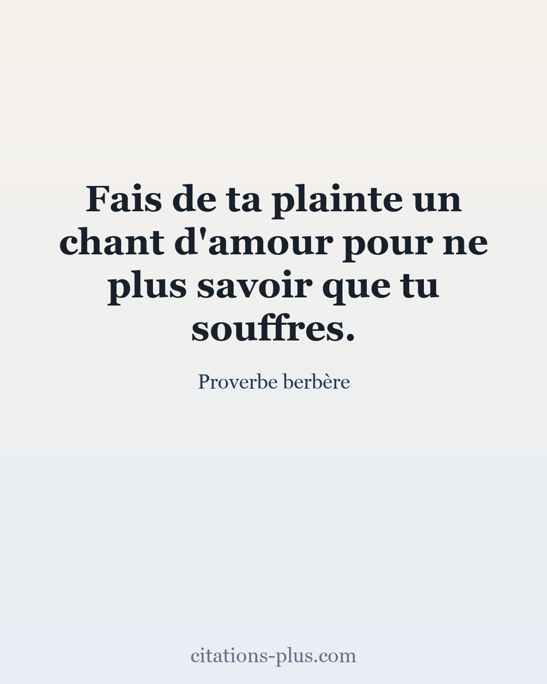 Carte Premium clair — Proverbe berbère