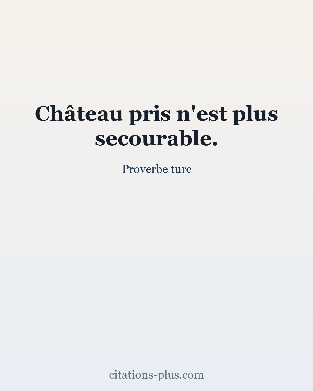 Carte Premium clair — Proverbe turc