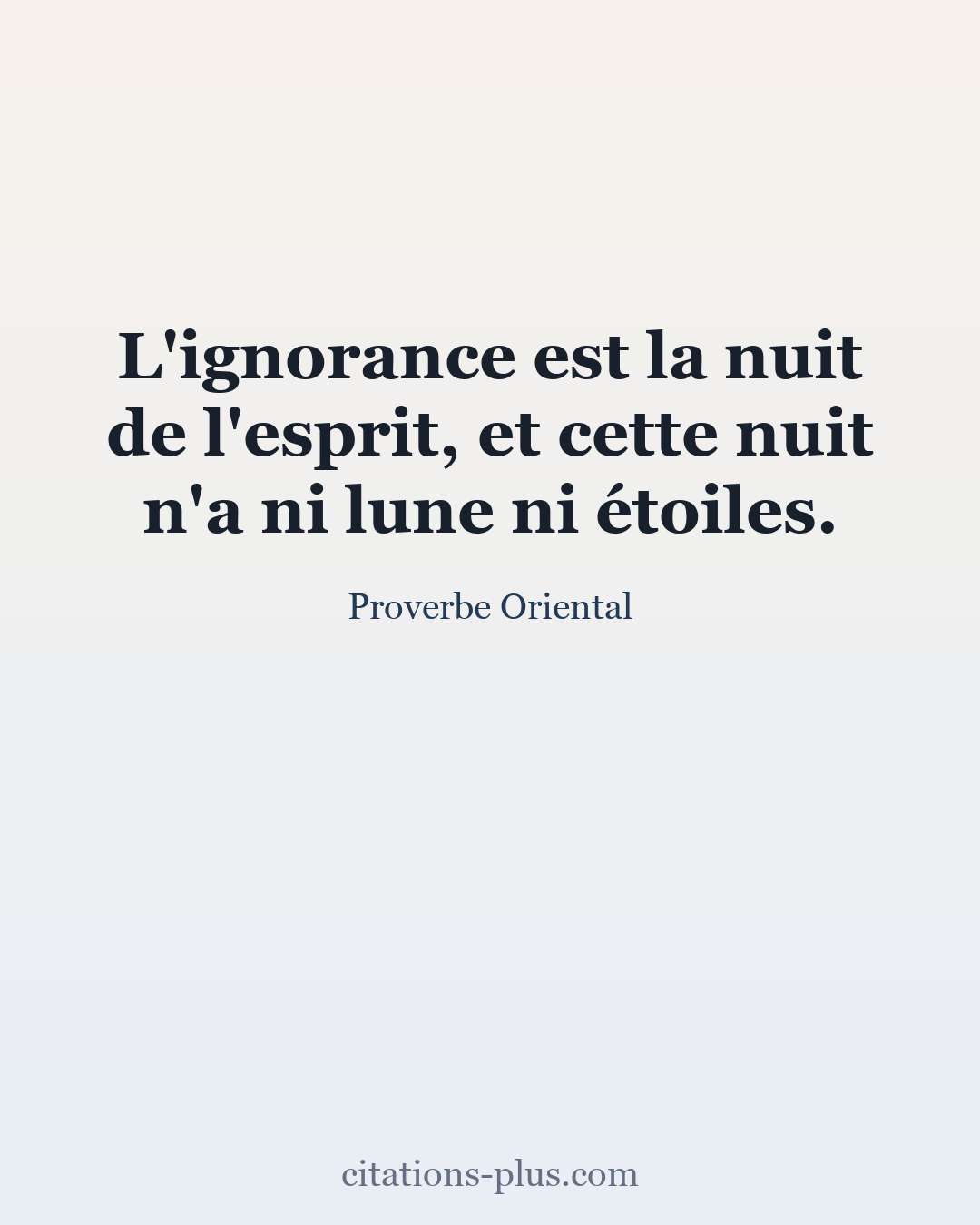 Carte Premium clair — Proverbes orientaux