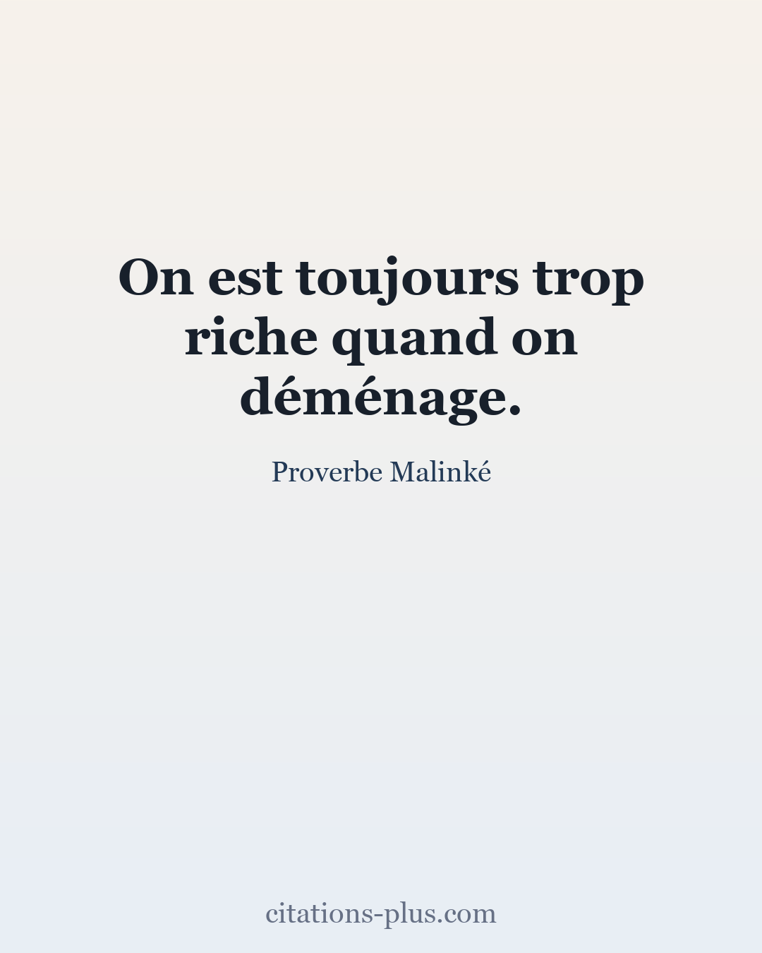 Carte Premium clair — Proverbe Malinké