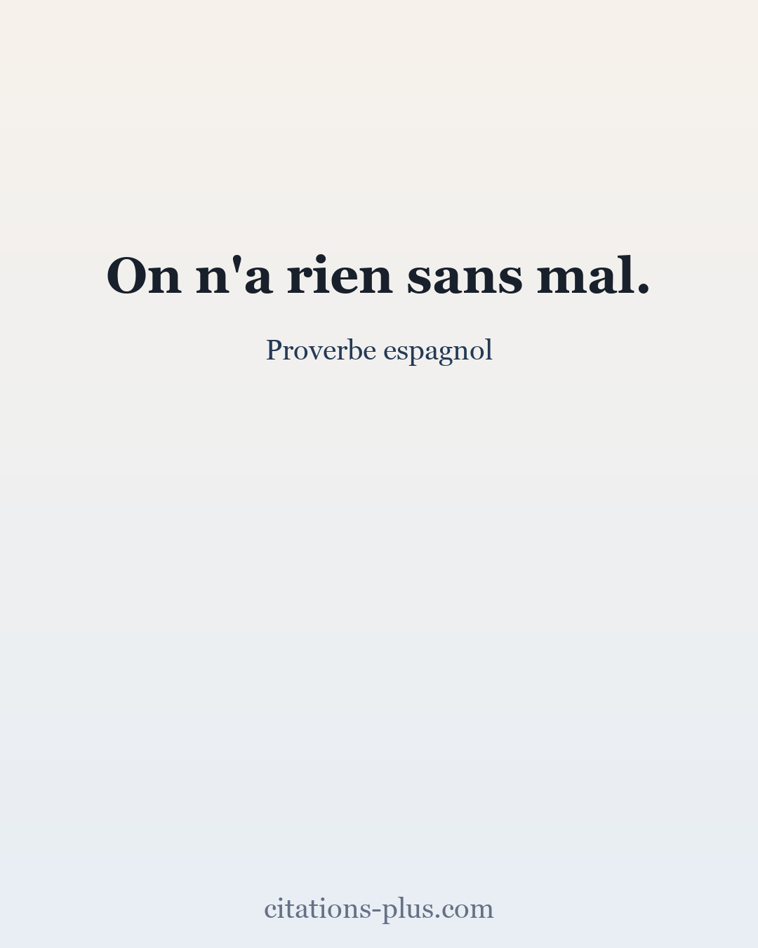 Carte Premium clair — Proverbe espagnol