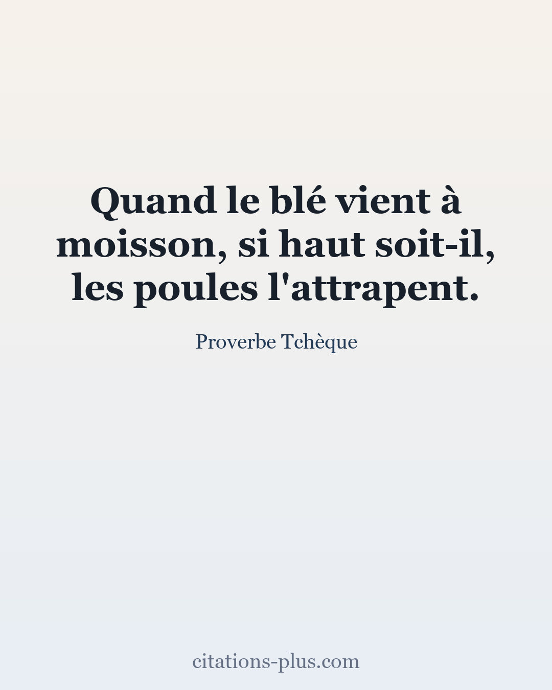 Carte Premium clair — Proverbe Tchèque