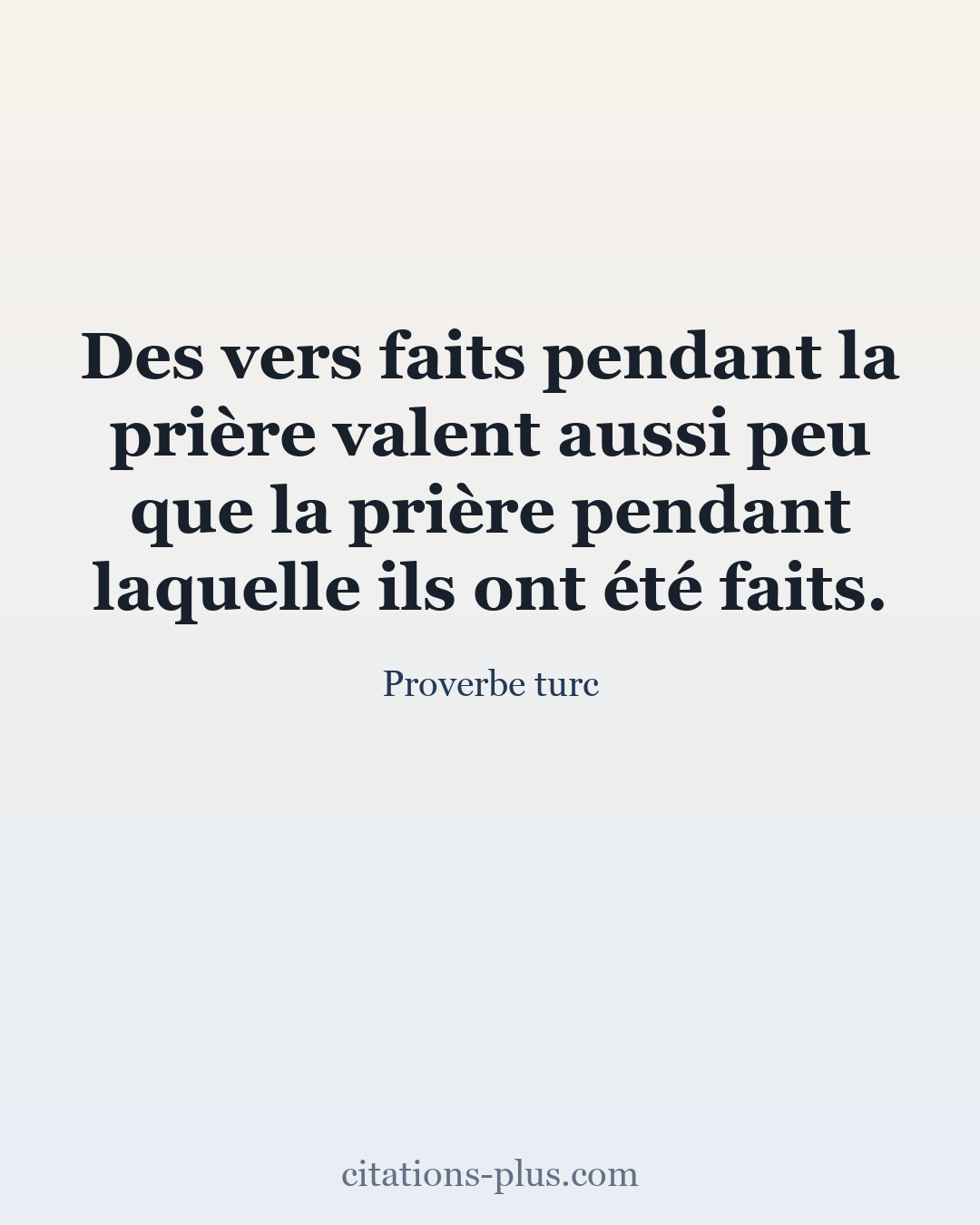 Carte Premium clair — Proverbe turc