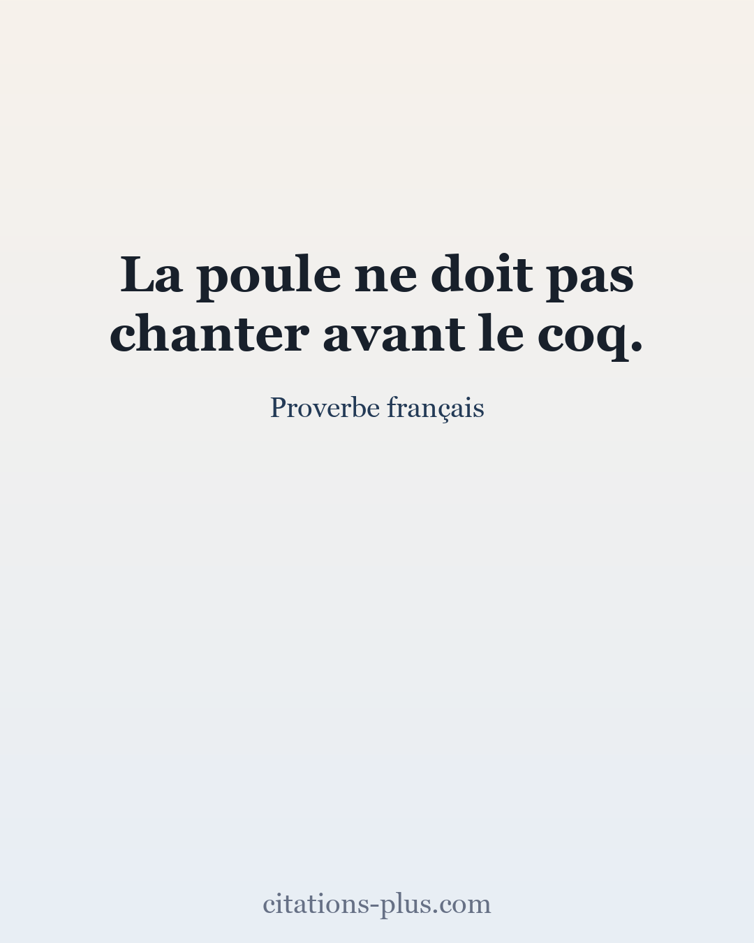 Carte Premium clair — Proverbe français