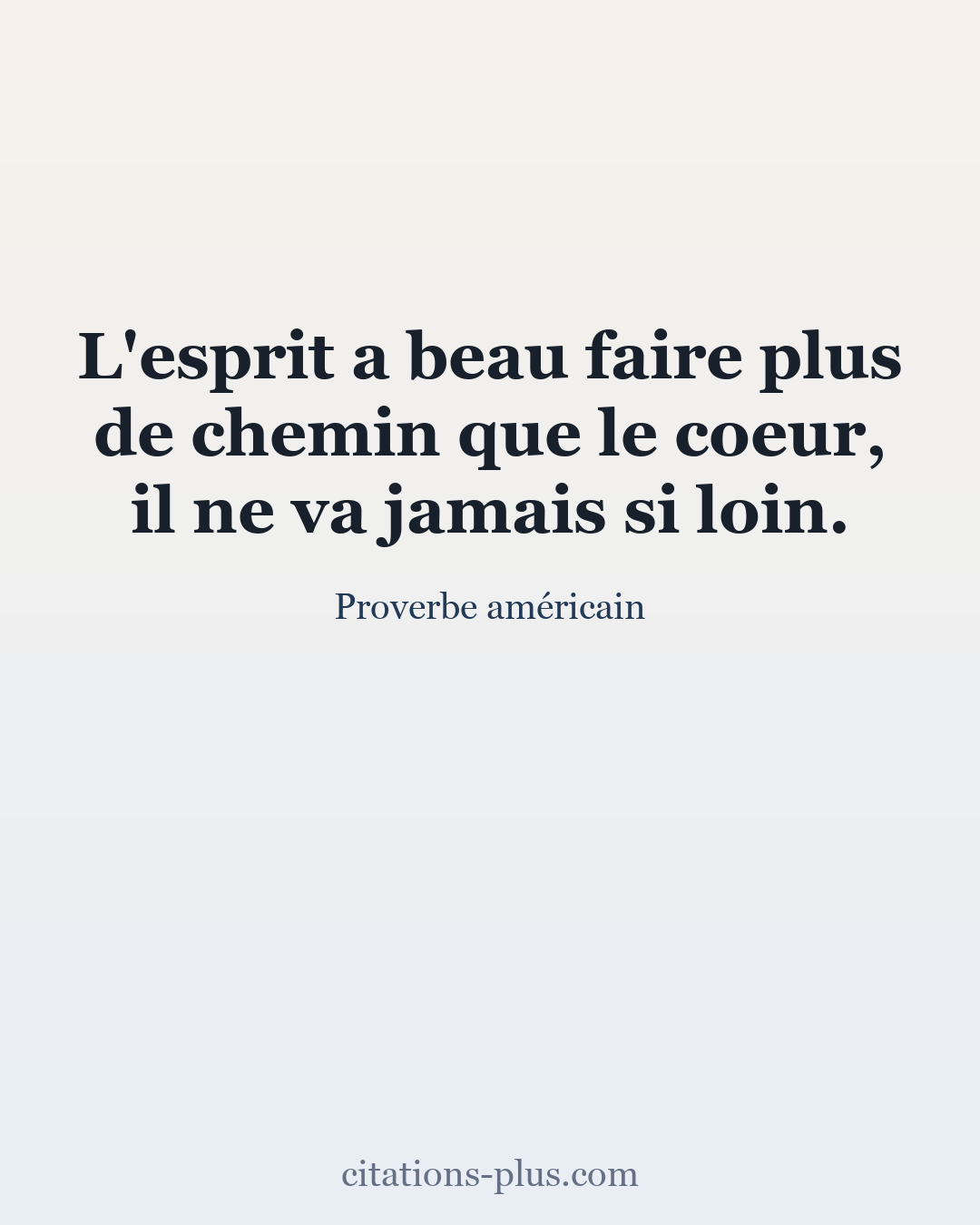 Carte Premium clair — Proverbe américain