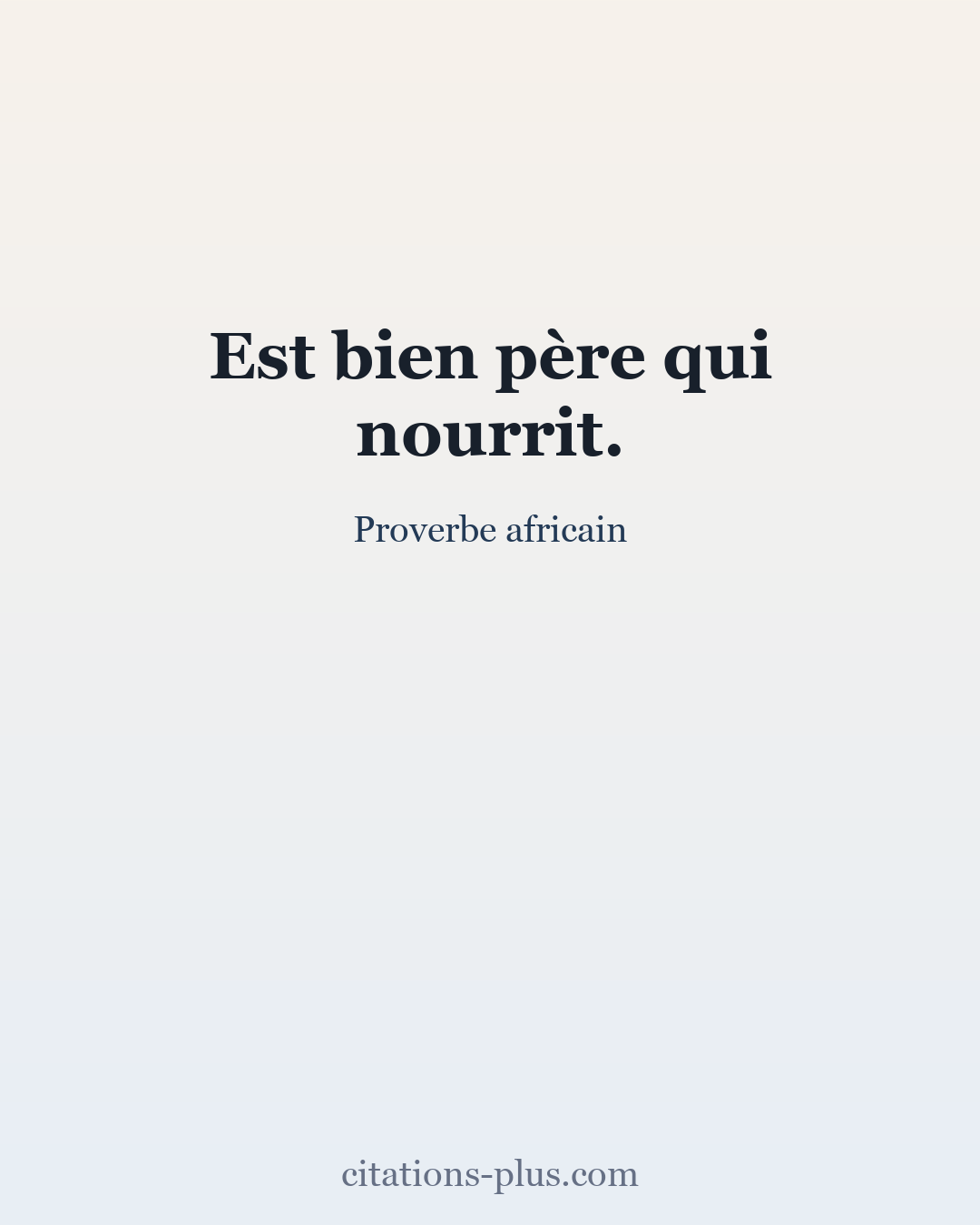 Carte Premium clair — Proverbe africain
