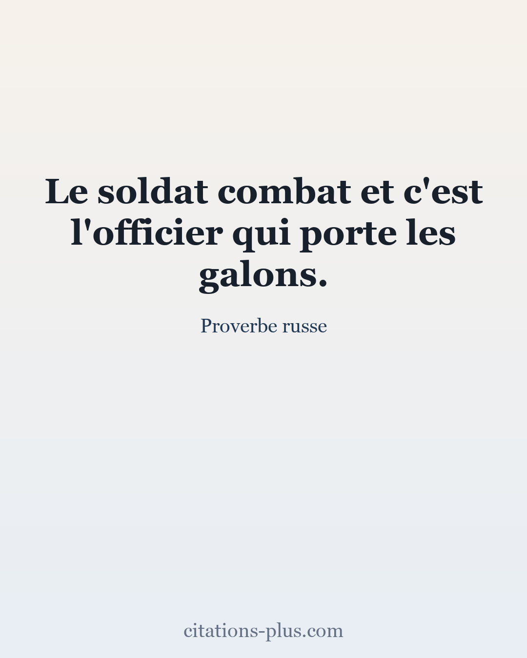Carte Premium clair — Proverbe russe