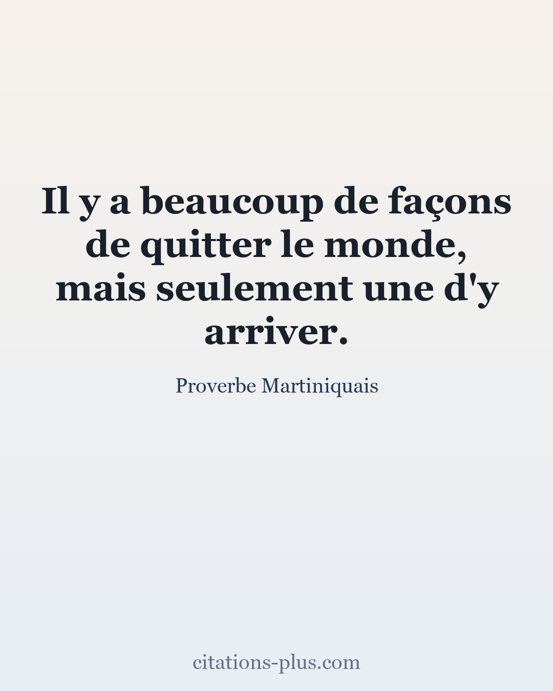 Carte Premium clair — Proverbe Martiniquais
