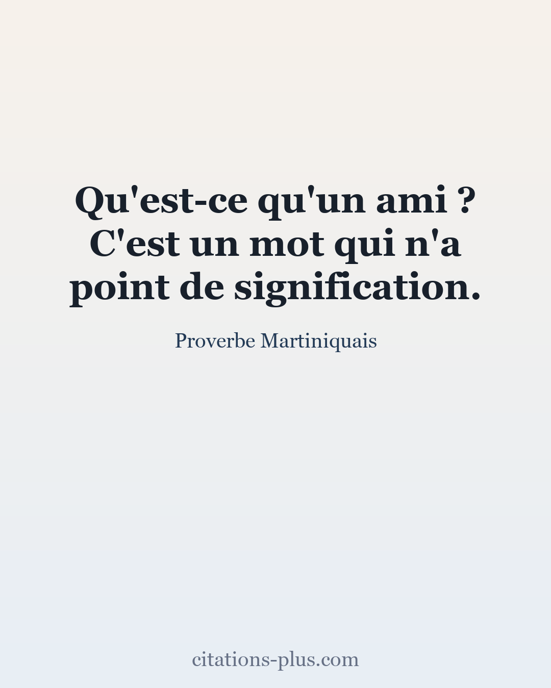 Carte Premium clair — Proverbe Martiniquais