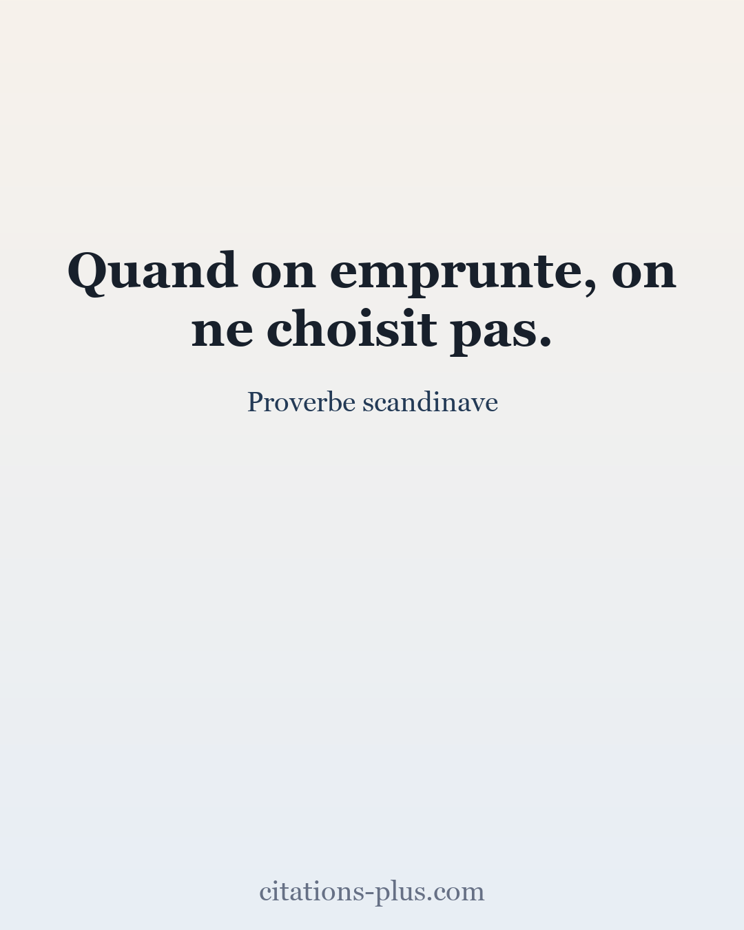 Carte Premium clair — Proverbe scandinave