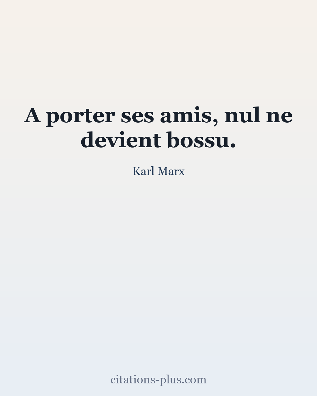 Carte Premium clair — Karl Marx