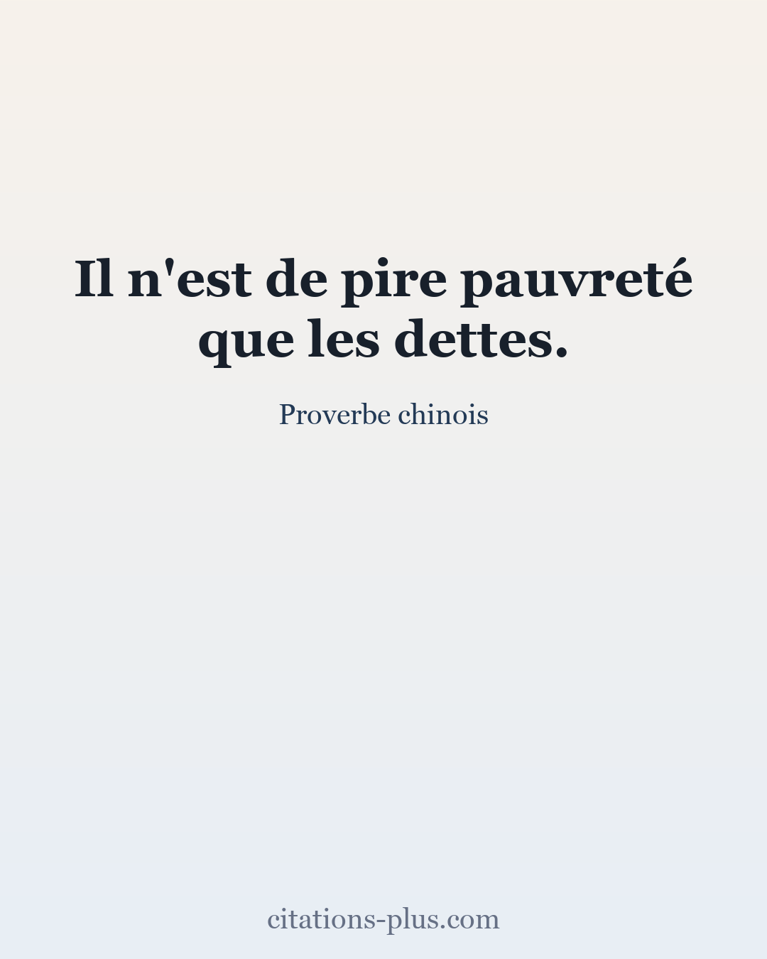Carte Premium clair — Proverbe chinois