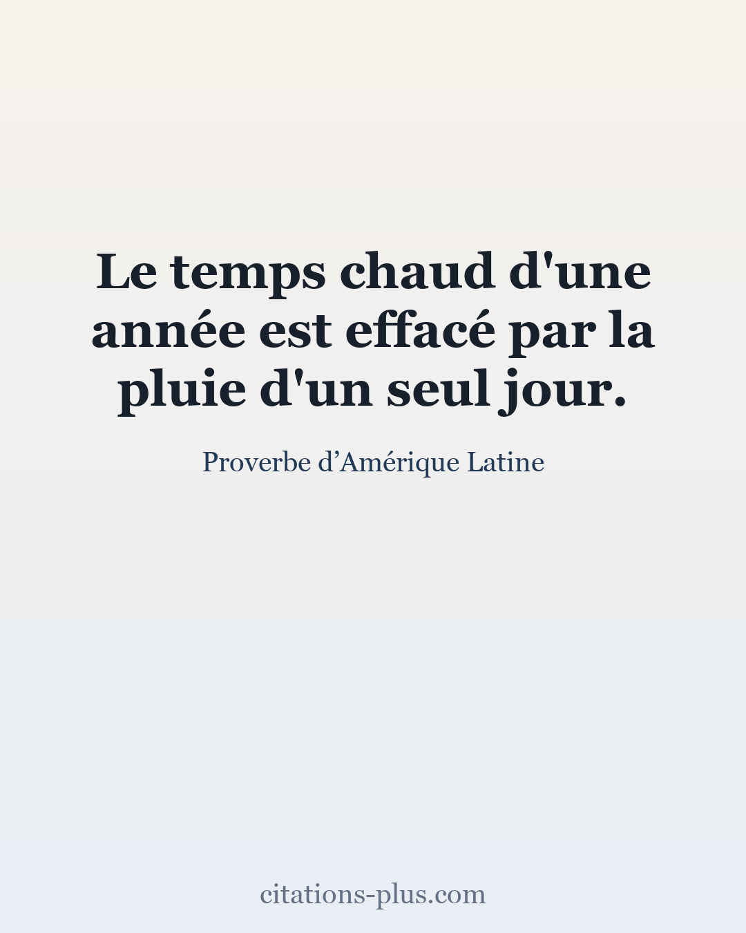 Carte Premium clair — Proverbe d’Amérique Latine