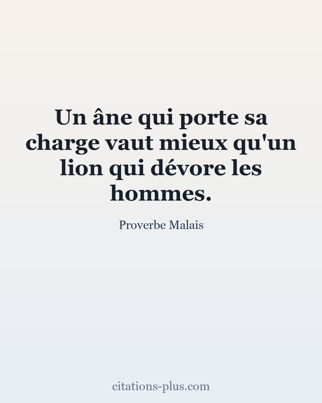 Carte Premium clair — Proverbe Malais