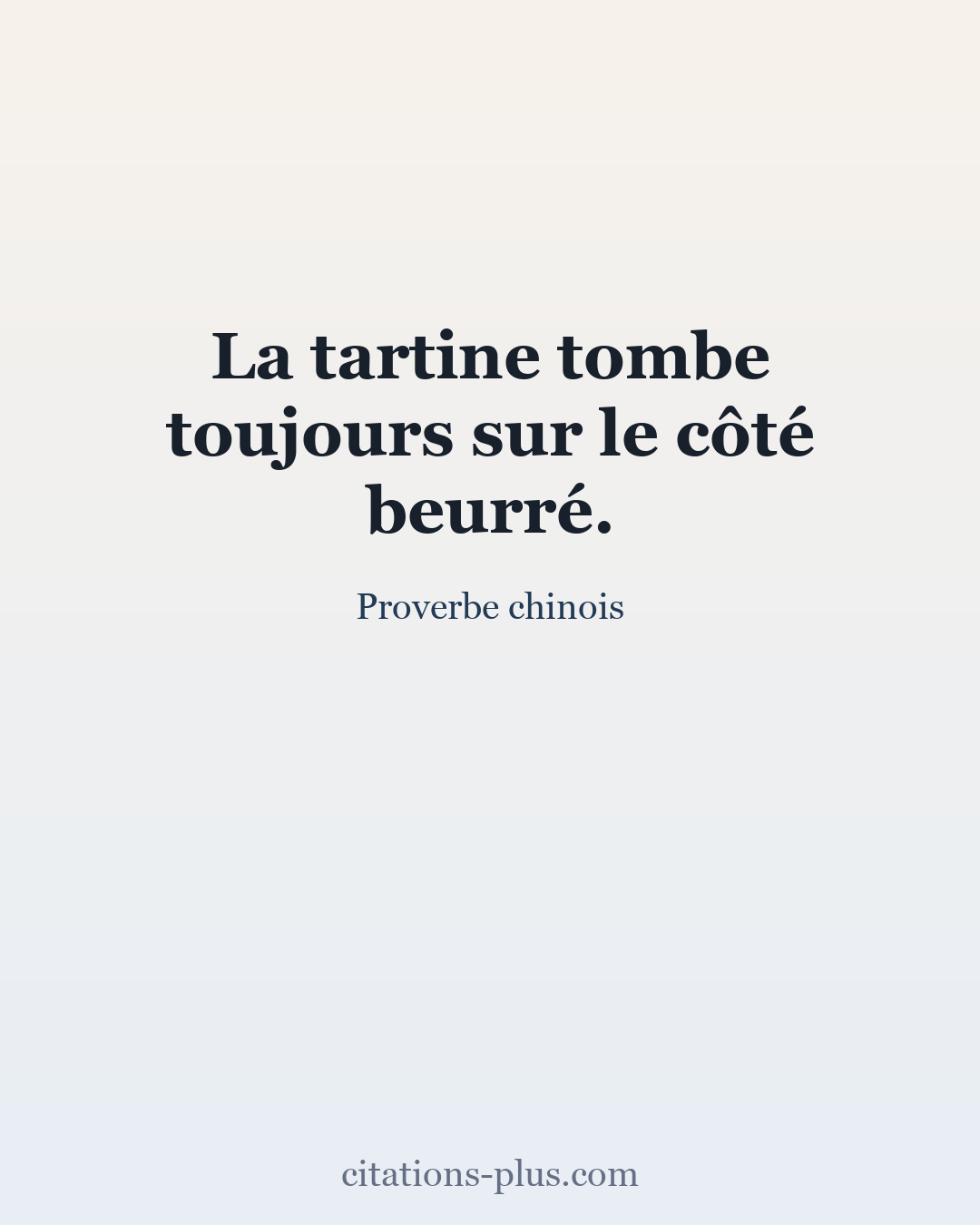 Carte Premium clair — Proverbe chinois