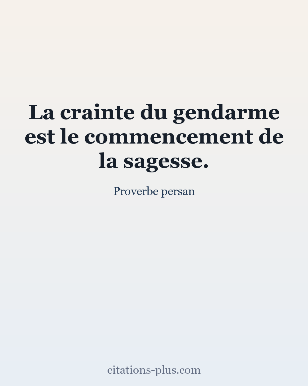 Carte Premium clair — Proverbe persan