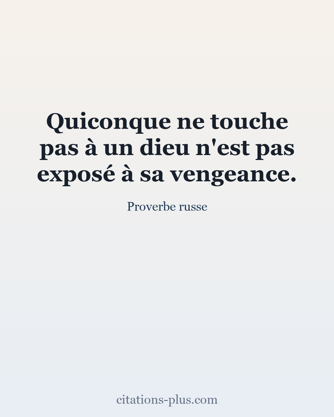 Carte Premium clair — Proverbe russe