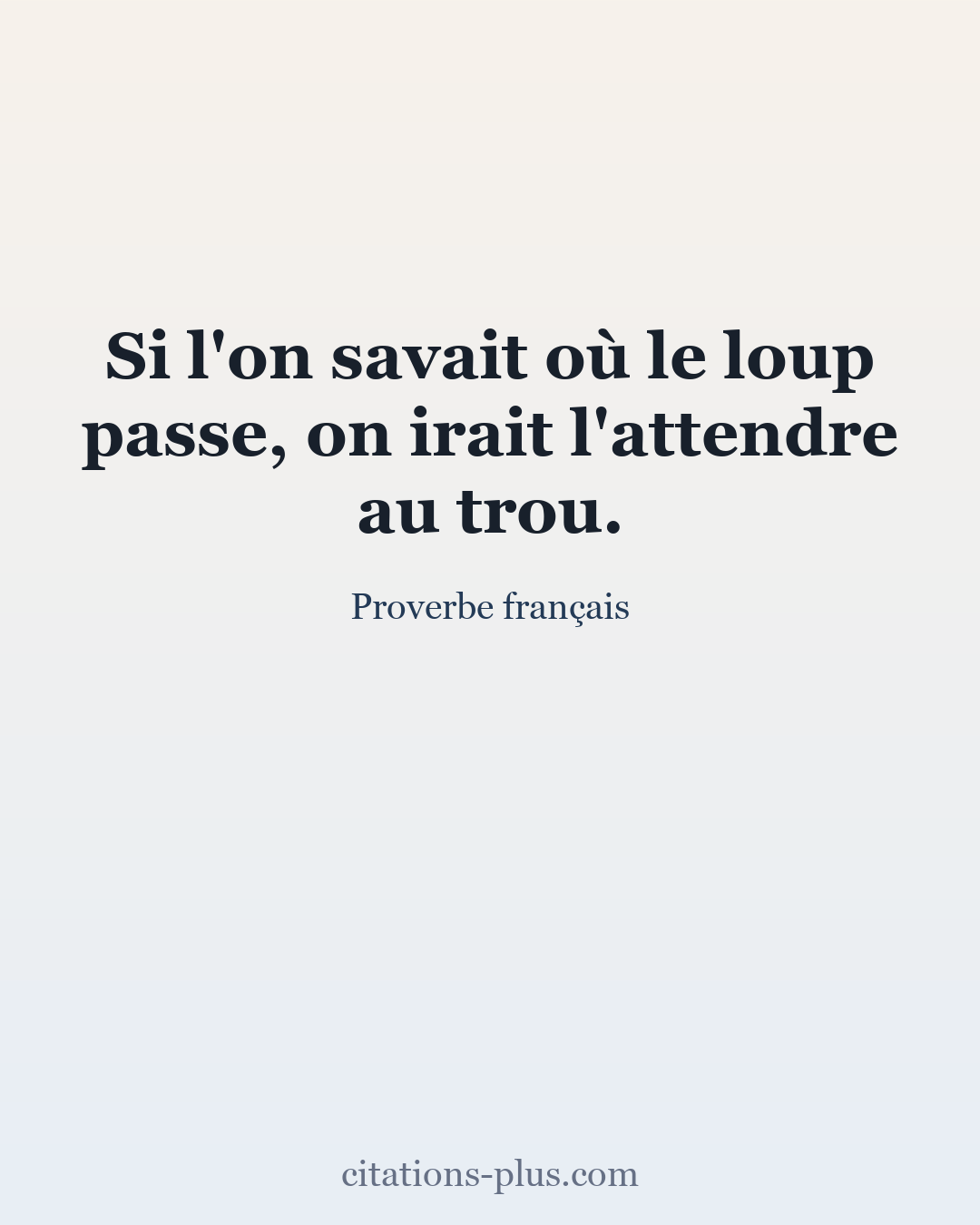 Carte Premium clair — Proverbe français