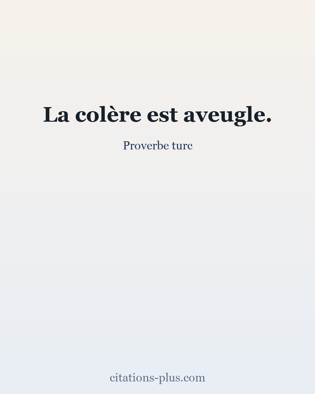 Carte Premium clair — Proverbe turc