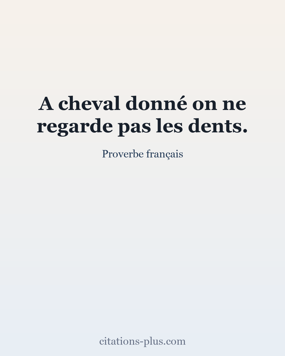 Carte Premium clair — Proverbe français