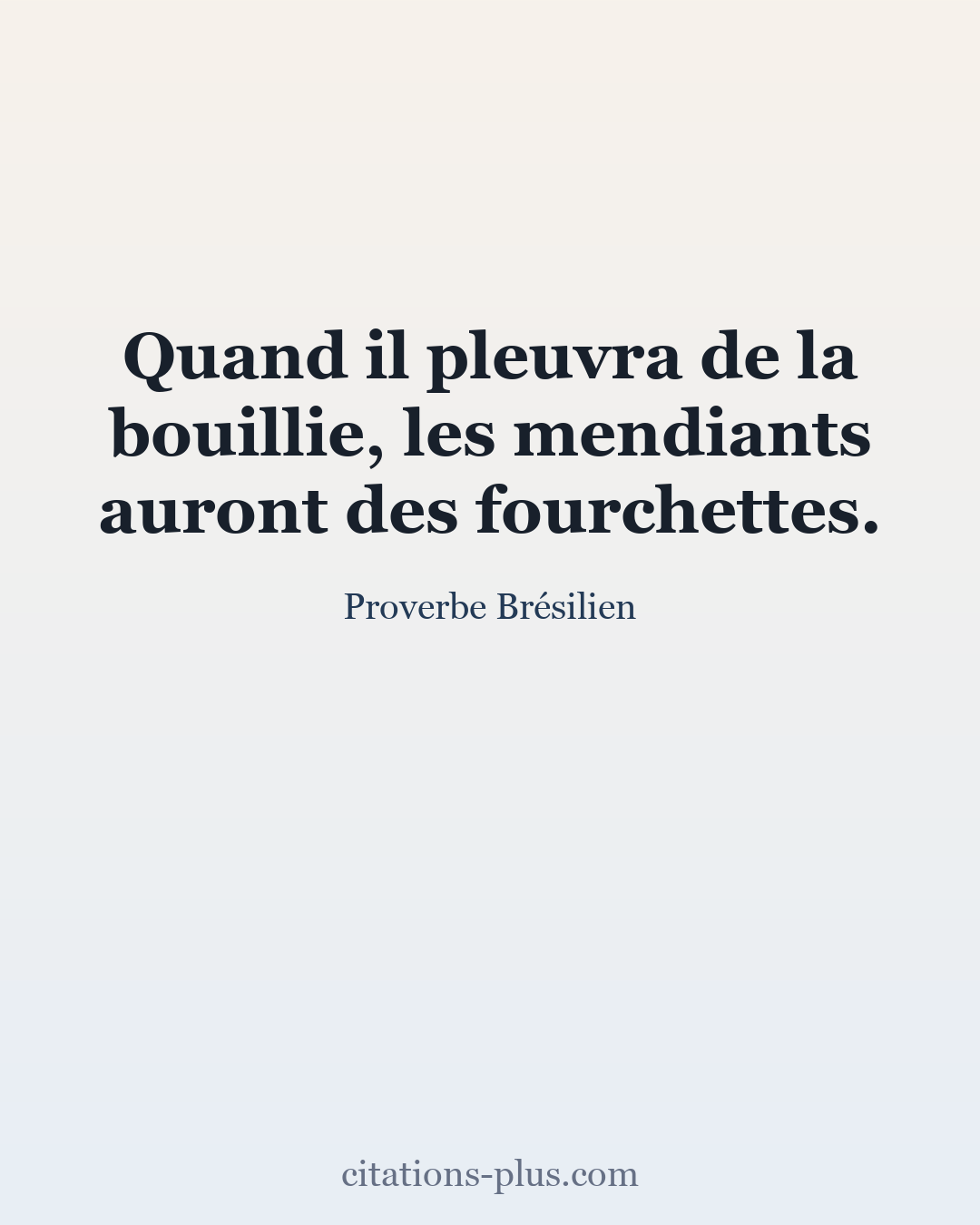 Carte Premium clair — Proverbe Brésilien