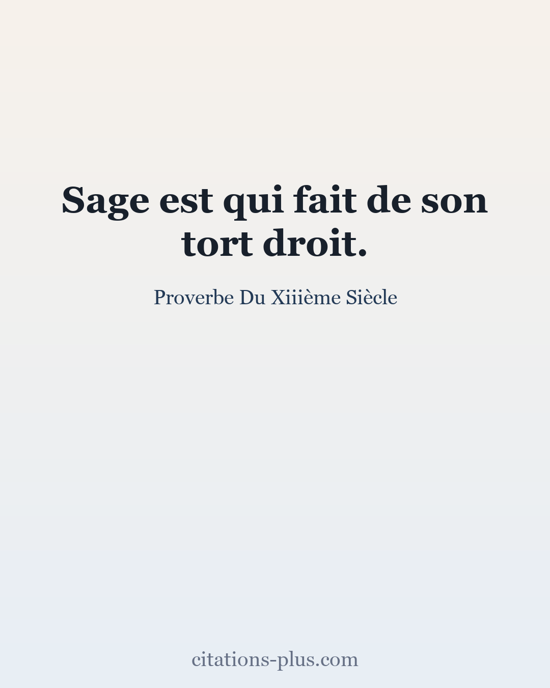 Carte Premium clair — Proverbe Du Xiiième Siècle