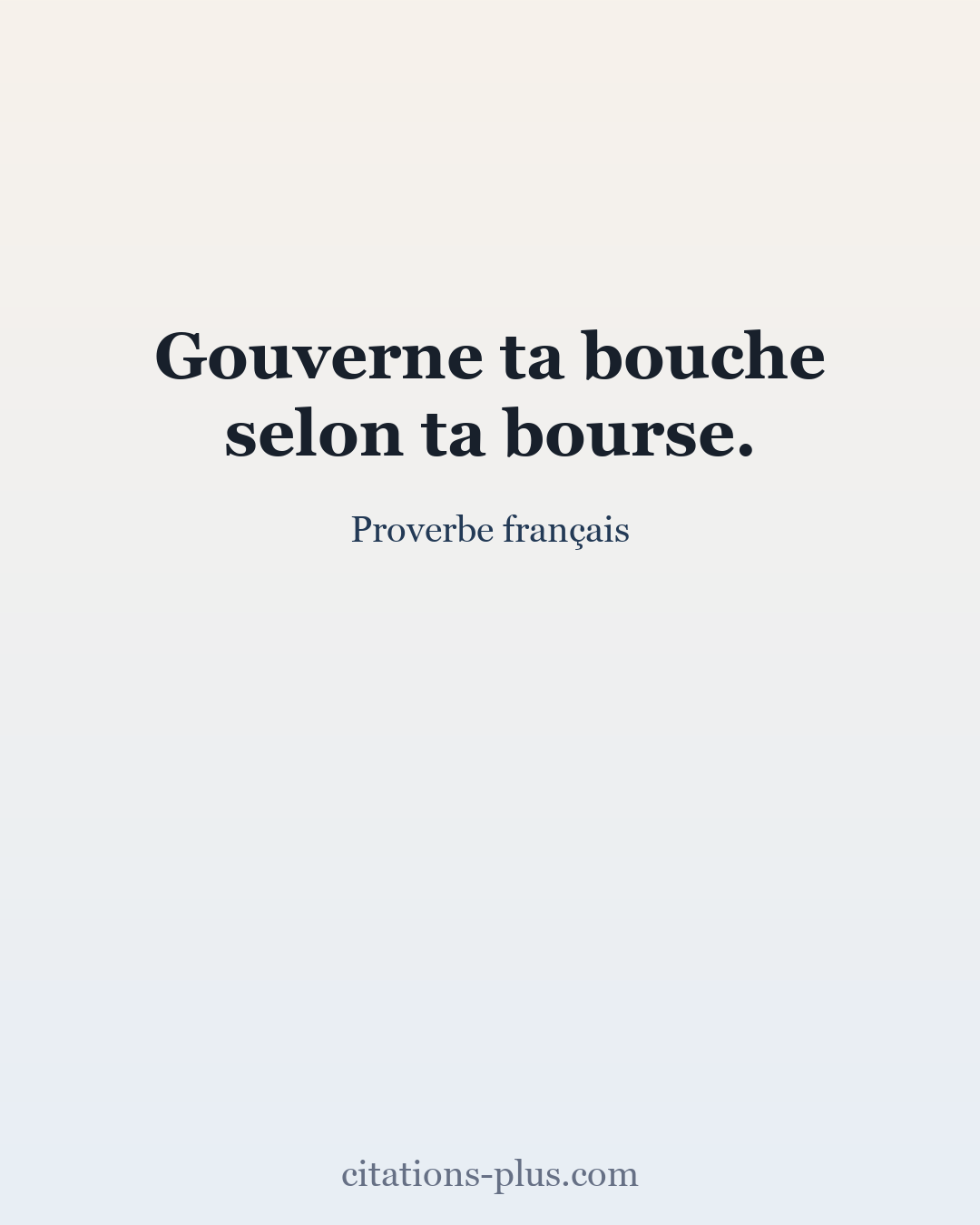 Carte Premium clair — Proverbe français