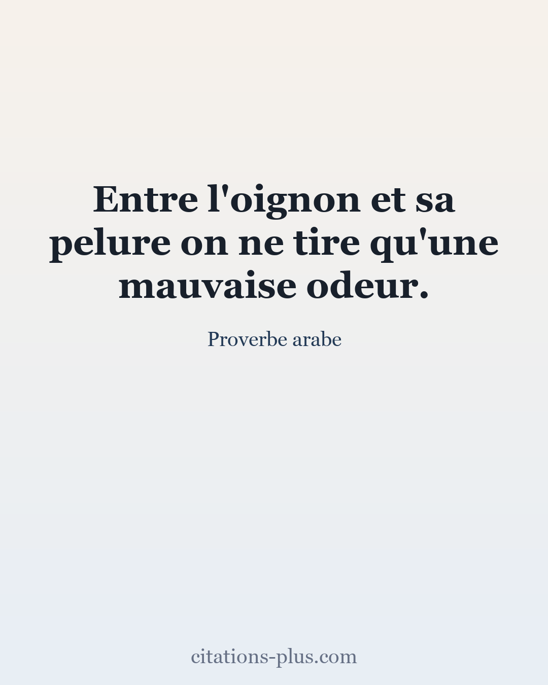 Carte Premium clair — Proverbe arabe