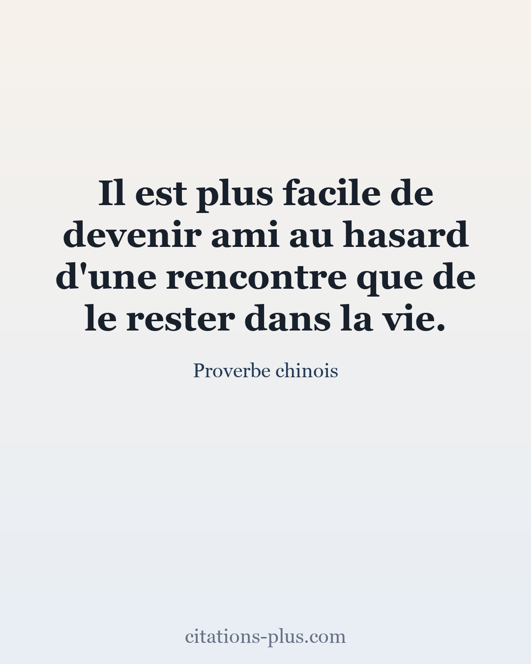 Carte Premium clair — Proverbe chinois