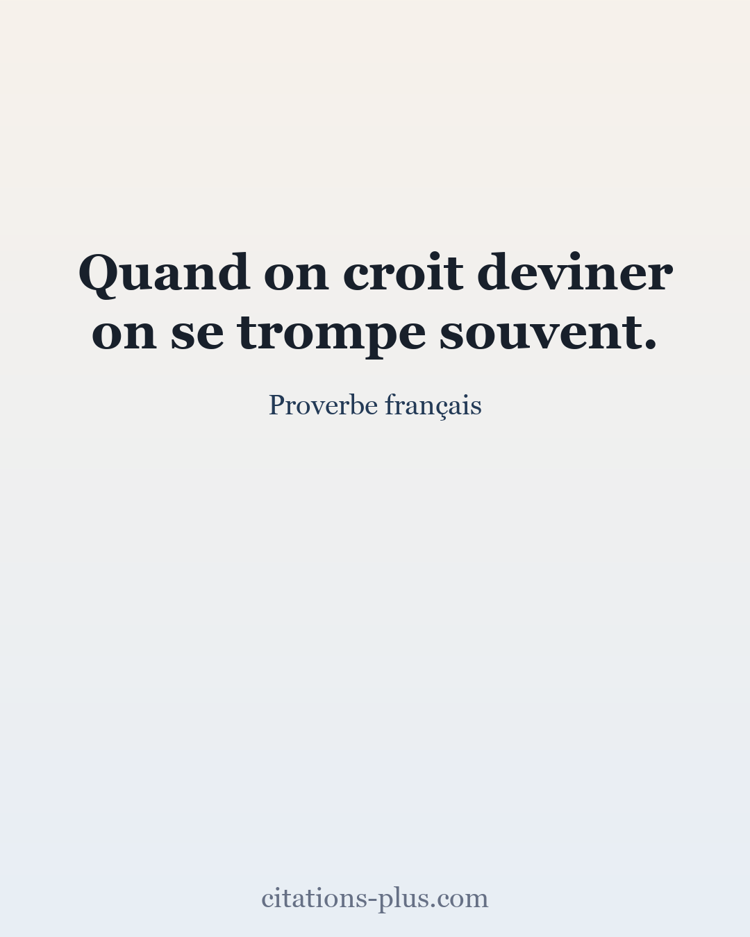 Carte Premium clair — Proverbe français