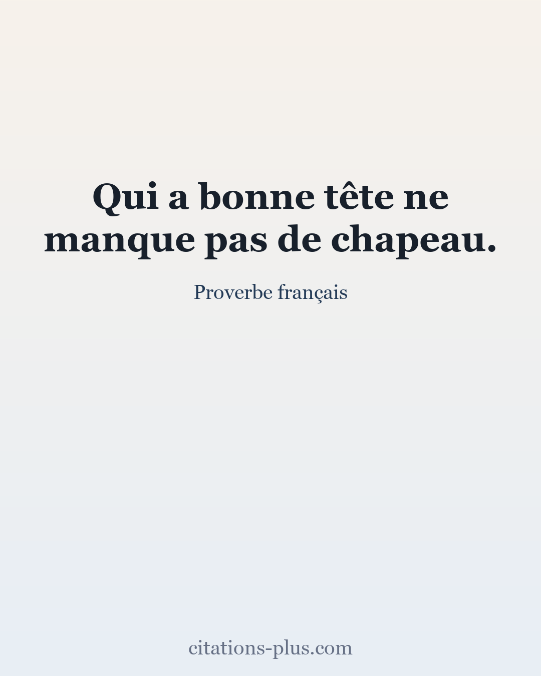 Carte Premium clair — Proverbe français