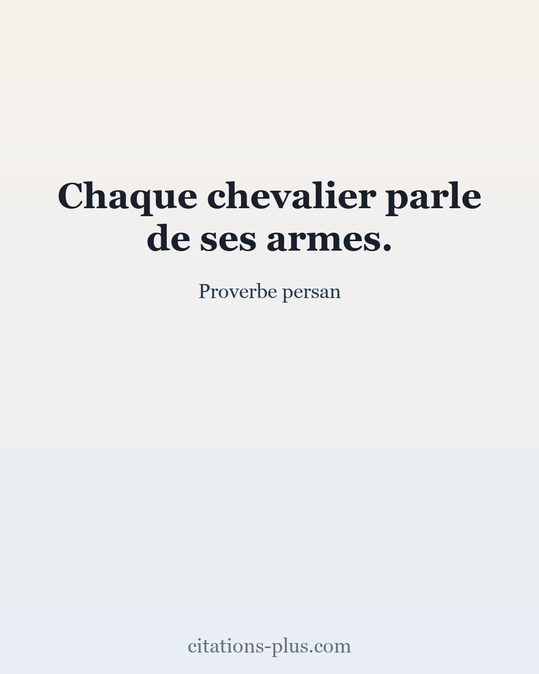 Carte Premium clair — Proverbe persan
