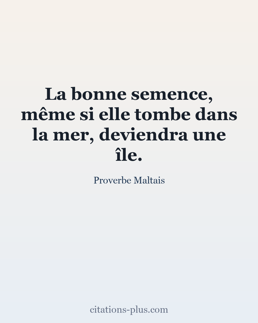 Carte Premium clair — Proverbe Maltais